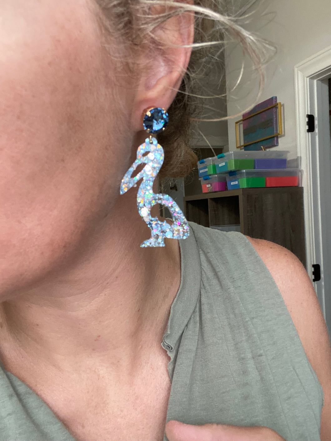 Pelican Glitter Earrings