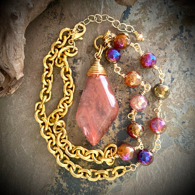 Mina Strawberry Quartz Necklace