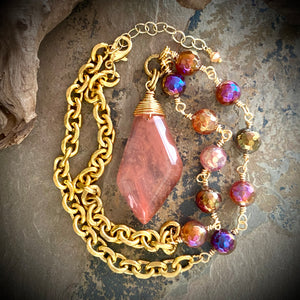 Mina Strawberry Quartz Necklace
