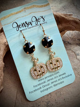 Rhinestone Pumpkin Earrings