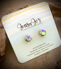 8mm crystal stud earrings