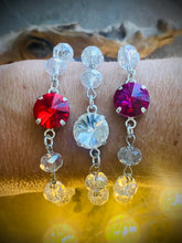 Silver marquise earrings & bracelet set