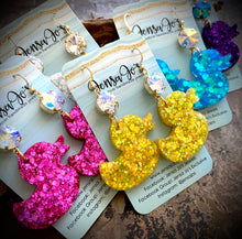 Rubber Duck Glitter Earrings