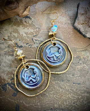 Marina Mermaid Coin Earrings