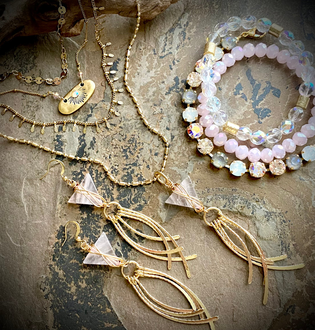 Eliza Rose Quartz Necklace