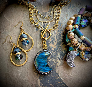 Sola Labradorite Crescent Necklace