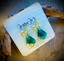 Bow stud crystal drop earrings