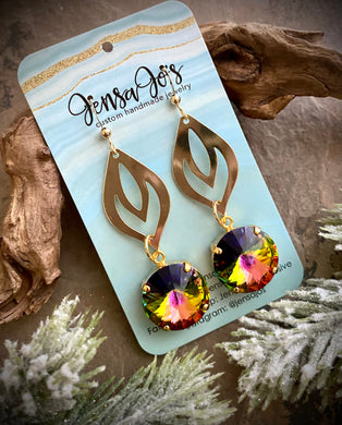 Multicolored Crystal Drop Earrings