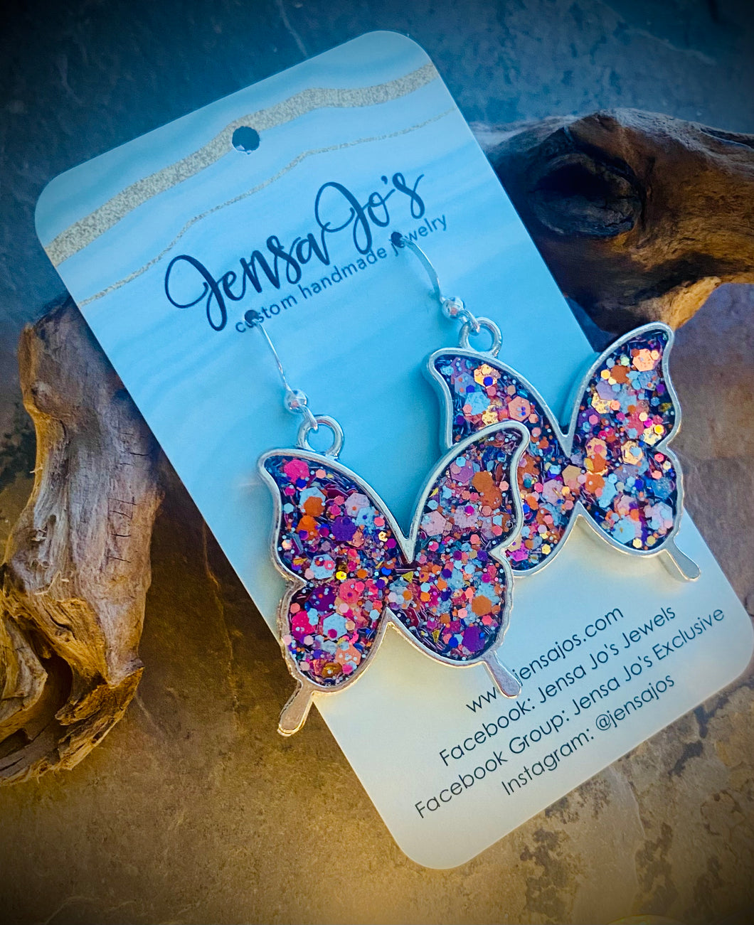 Glitter butterfly earrings