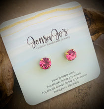 8mm crystal stud earrings