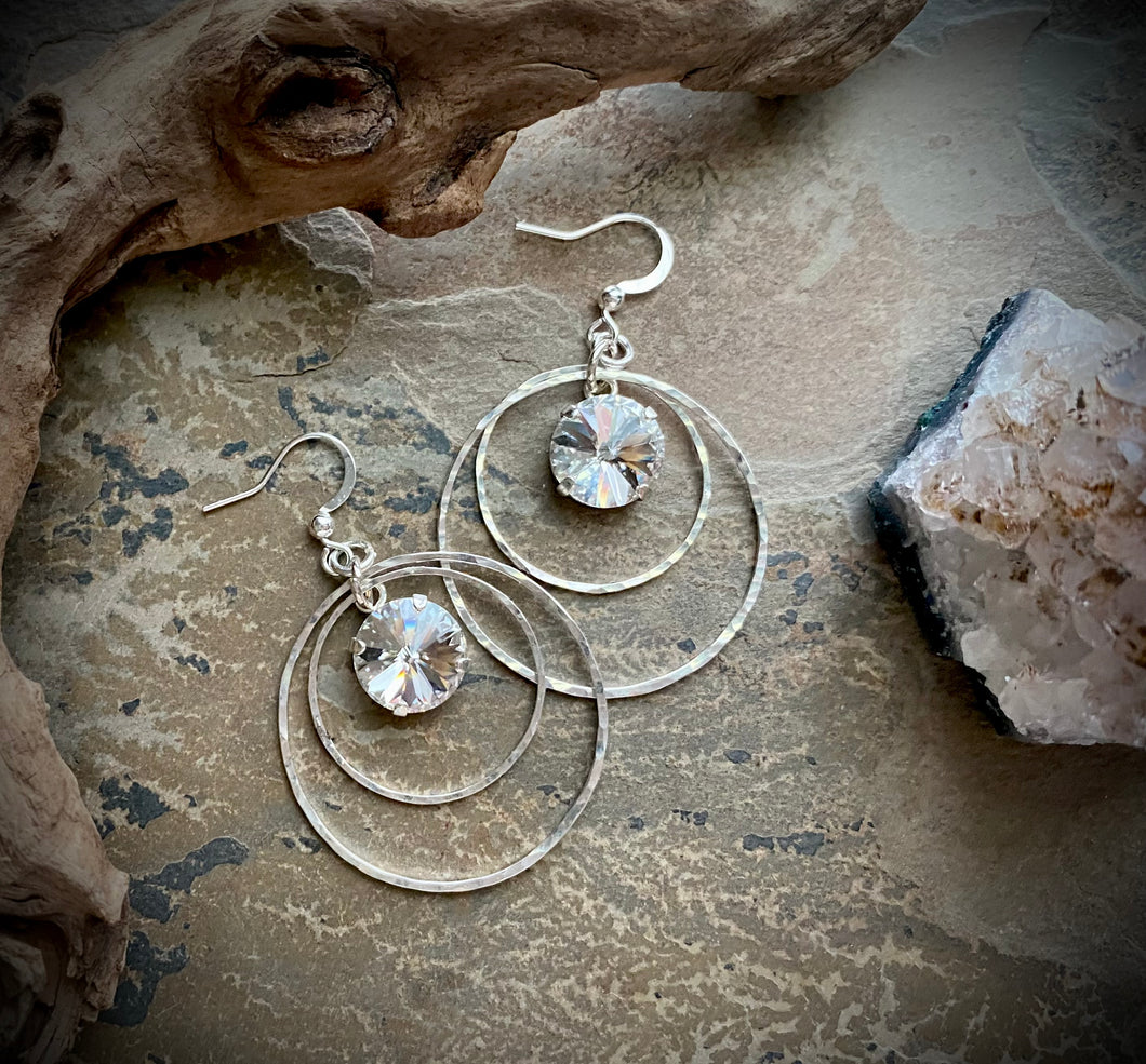 Ring of Fire Silver Earrings