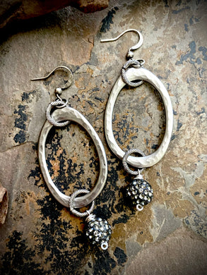 Bri Pewter Hoops