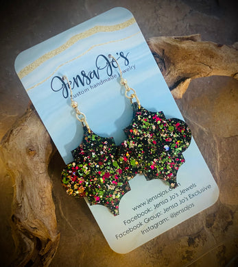 Girl camo glitter earrings