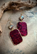 Burgundy Glitter Earrings