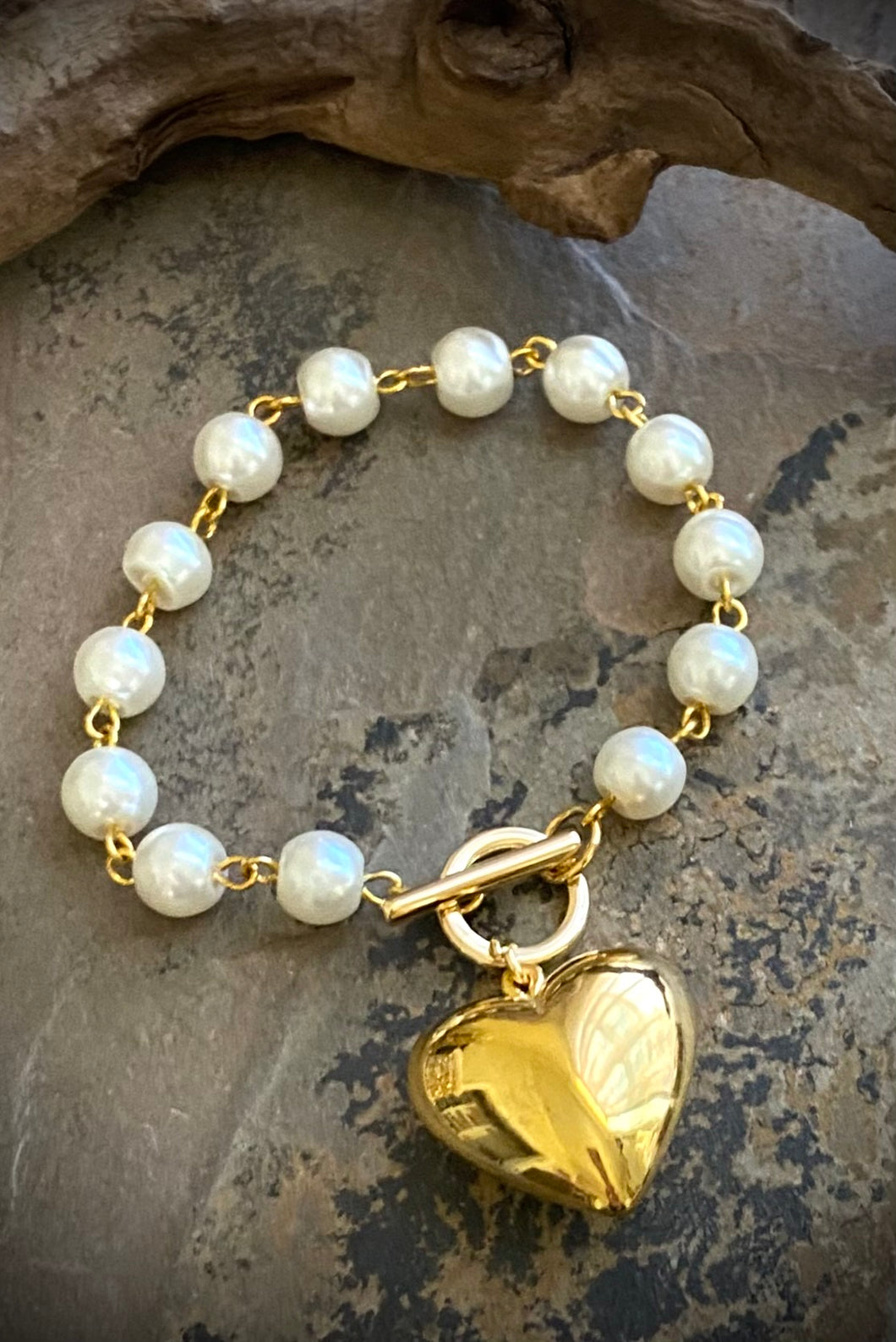 Blanche Gold Heart Bracelet