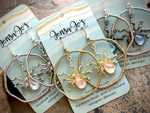 Jayne Spider Hoop Earrings