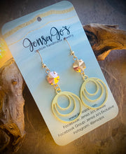 Gold triple hoop crystal earrings