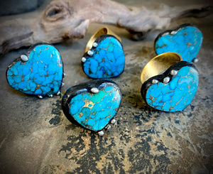 Emerson Turquoise Heart Rings