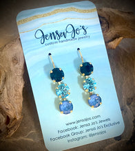 Triple multicolor crystal drop earrings