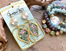 Spring Fling Leaf Glitter Earrings