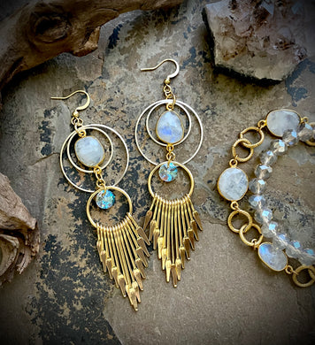 Sienna Moonstone Fringe Earrings