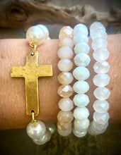 Pearl cross bracelet