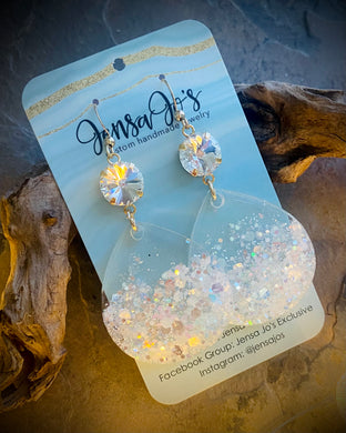 Winter wonderland glitter teardrop earrings