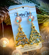 Gold Trimmed Christmas Tree Earrings