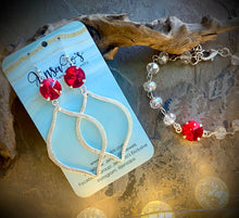 Silver marquise earrings & bracelet set