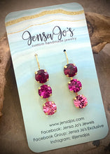 Triple multicolor crystal drop earrings