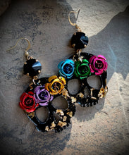 Flower Crown Skull Earrings
