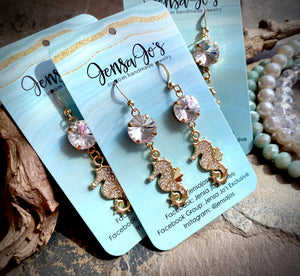Rhinestone Seahorse Earrings