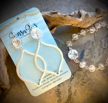 Silver marquise earrings & bracelet set