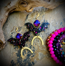 Serena Crystal Bat Earrings