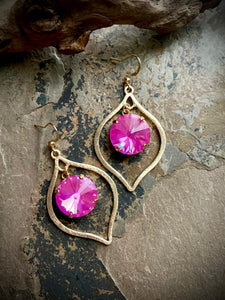 Gemma Pink Crystal Earrings