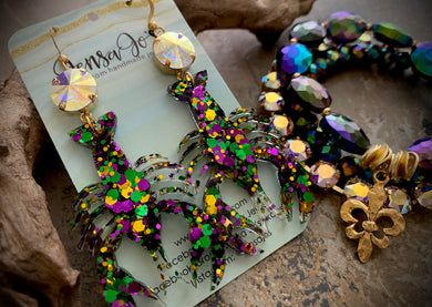 Mardi Gras Crawfish Earrings