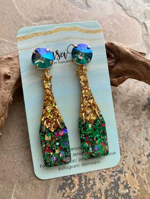 Mardi Gras Champagne Earrings