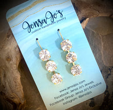 Triple solid color crystal drop earrings