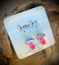 Navette/8mm crystal drop earrings