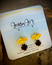 Navette/8mm crystal drop earrings