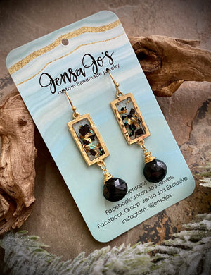 Black & Gold Window Earrings