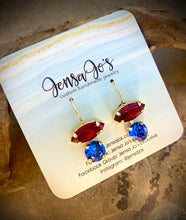 Navette/8mm crystal drop earrings