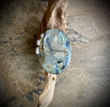 Hazel Labradorite Flower Ring