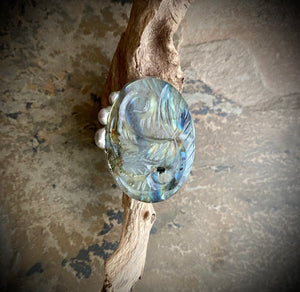 Hazel Labradorite Flower Ring