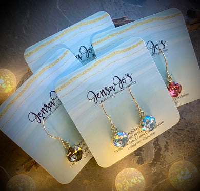 Square crystal drop earrings