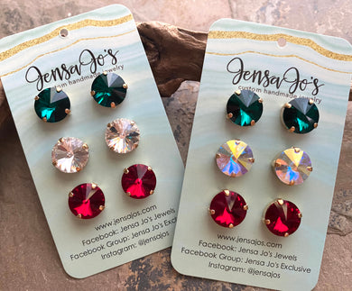 Round Christmas Stud Set