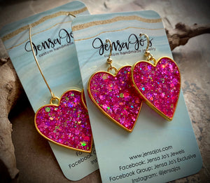 Sweetheart Glitter Earrings