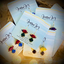 Navette/8mm crystal drop earrings