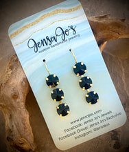 Triple solid color crystal drop earrings