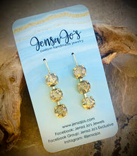 Triple solid color crystal drop earrings